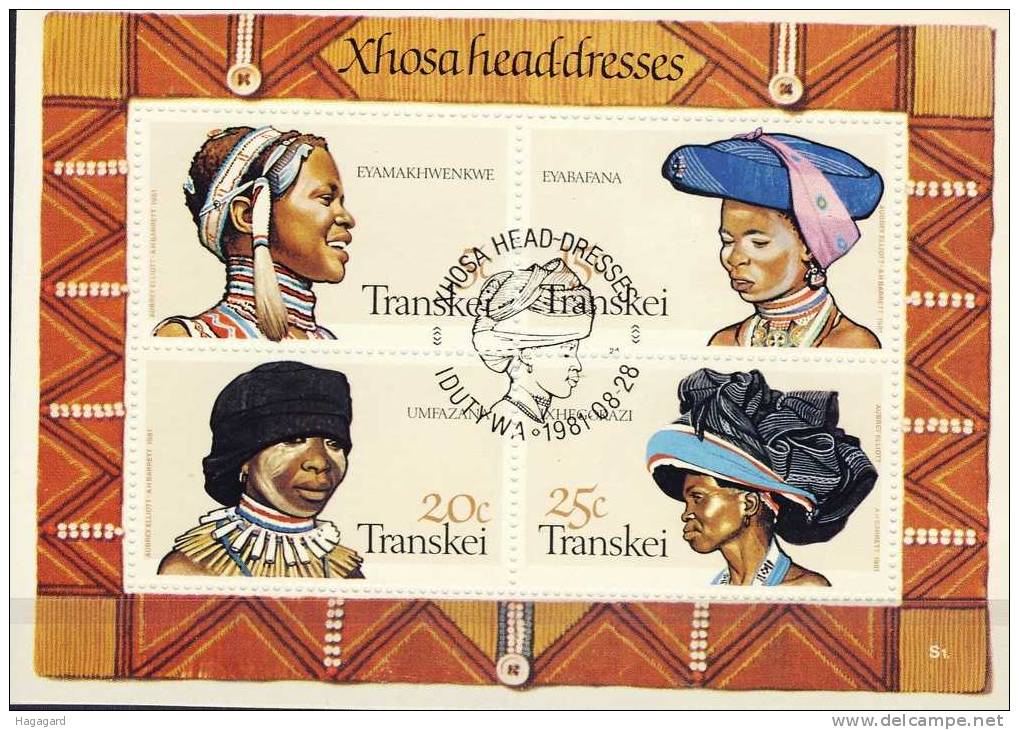 #Transkei 1981. Head-dresses. Michel Block 1. Cancelled On Paper - Transkei
