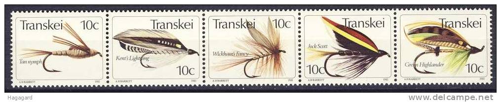 #Transkei 1981. Fishing-flies. Michel 83-87. MNH(**) - Transkei