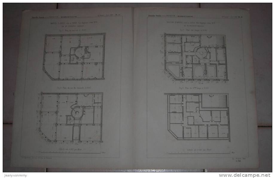 Plans De Maison D´angle Sis à Paris, Rue Hippolyte-Lebas, N°8. Par Mr Descaves, Architecte. Avril 1880. - Andere Plannen