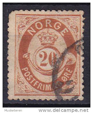 Norway 1877 Mi. 27   20 Ø Posthorn - Gebruikt