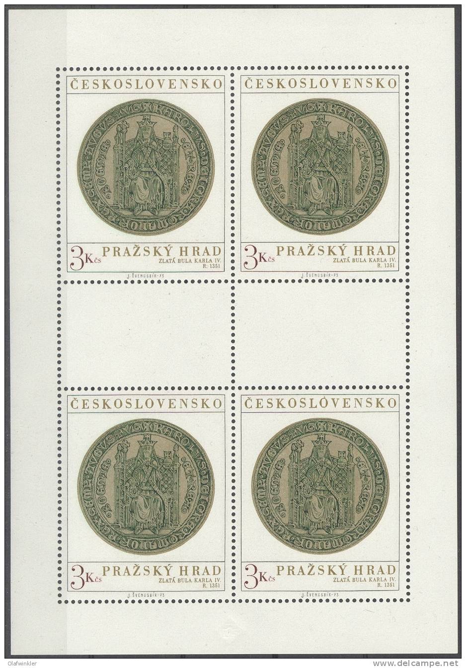 1973 Prague Castle Treasures 3 Kcs Scott 1937 Y&T 1983 Michel 2141 MS MNH/neuf Sans Charniere/postfrisch - Unused Stamps