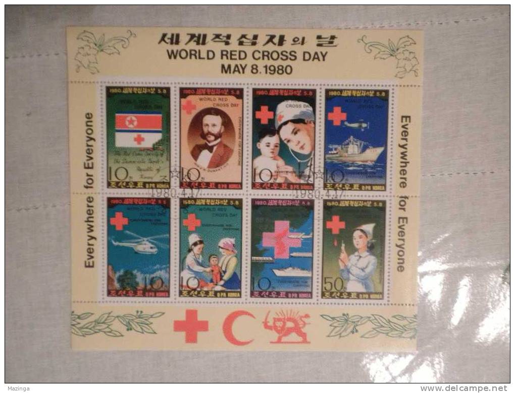 1980  Korea Foglietto Francobolli World Red Cross Day  Nuovo Con Annullo - Corée (...-1945)