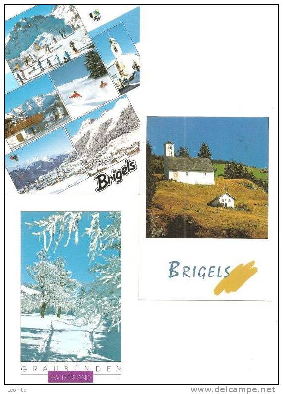 Breil Brigels 7 Hochformat-Ansichtskarten - Breil/Brigels