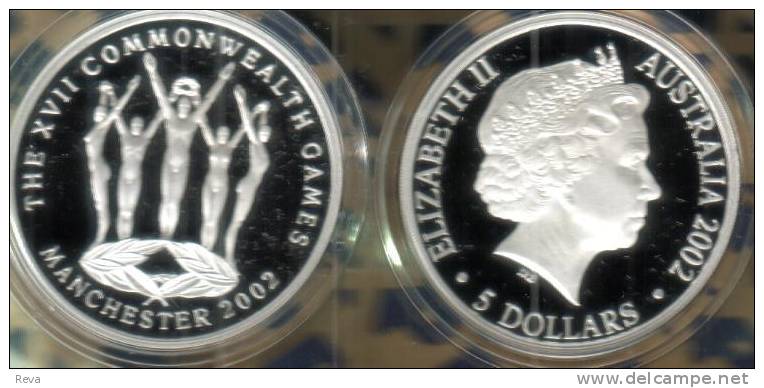 AUSTRALIA $5 COMMONWEALTH GAMES MENCHESTER UK FRONT QEII BACK 2002 PROOF 1 Oz .999 SILVER READ DESCRIPTION CAREFULLY !!! - Autres & Non Classés