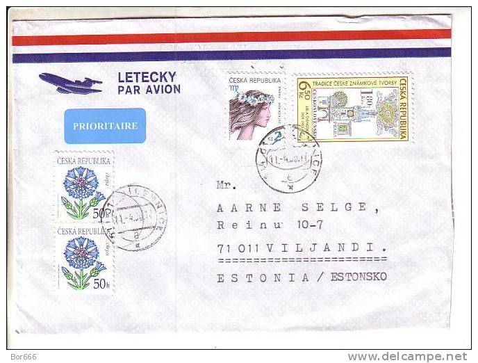 GOOD CZECH Postal Cover To ESTONIA 2005 - Good Stamped - Cartas & Documentos