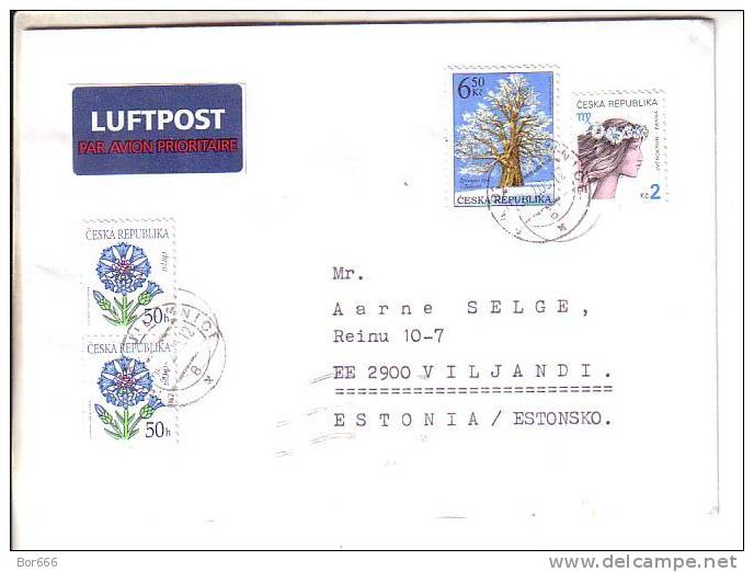 GOOD CZECH Postal Cover To ESTONIA 2005 - Good Stamped - Brieven En Documenten