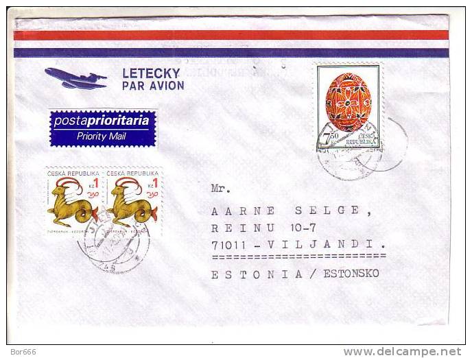 GOOD CZECH Postal Cover To ESTONIA 2005 - Good Stamped - Briefe U. Dokumente