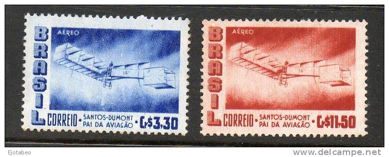 10-Brasil1956 Michel 903 Y 906 ,Yvert A70 Y A73- S. Dumont. TT: Aviones - Poste Aérienne