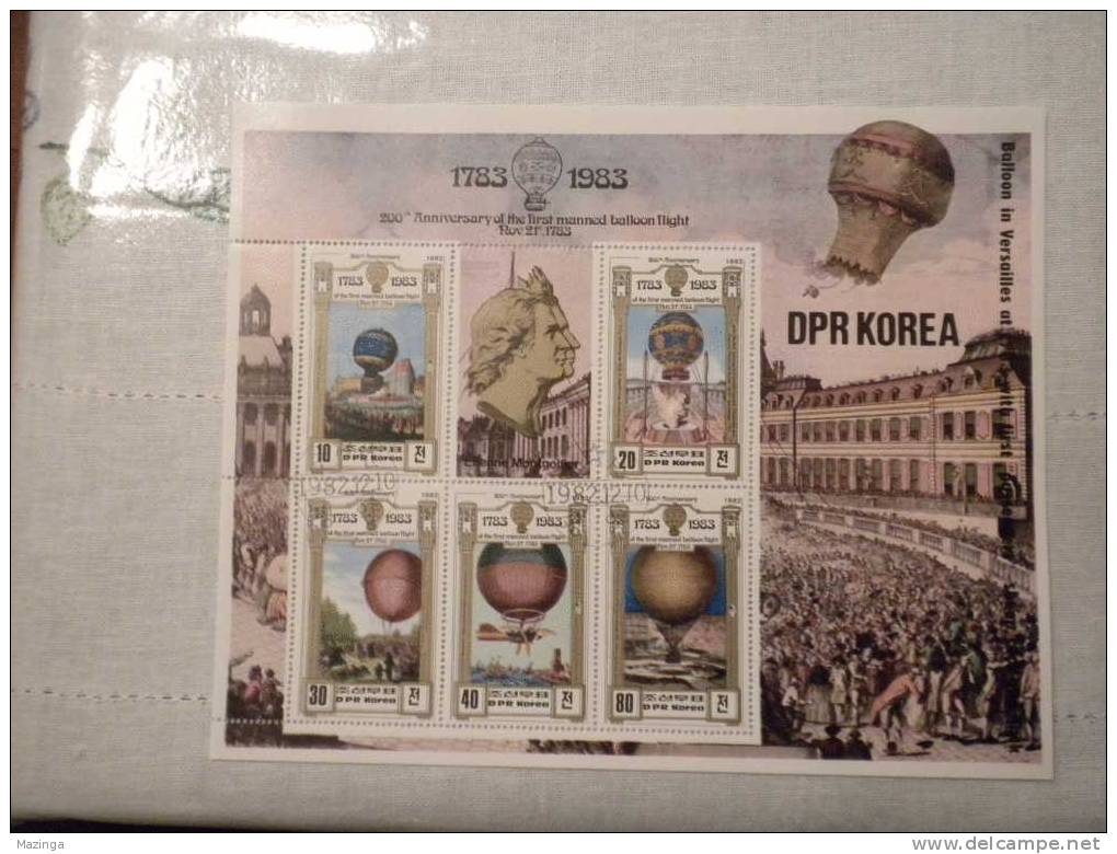 1982 Korea Foglietto Francobolli Anniversary Of The First Balloon Flight Nuovo Con Annullo - Corea (...-1945)