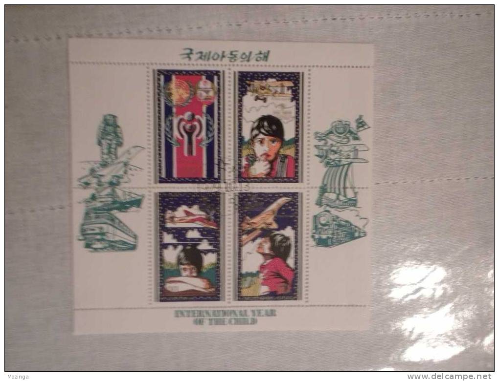 1979 Korea Foglietto Francobolli International Year Of The Child Nuovo Con Annullo - Corée (...-1945)