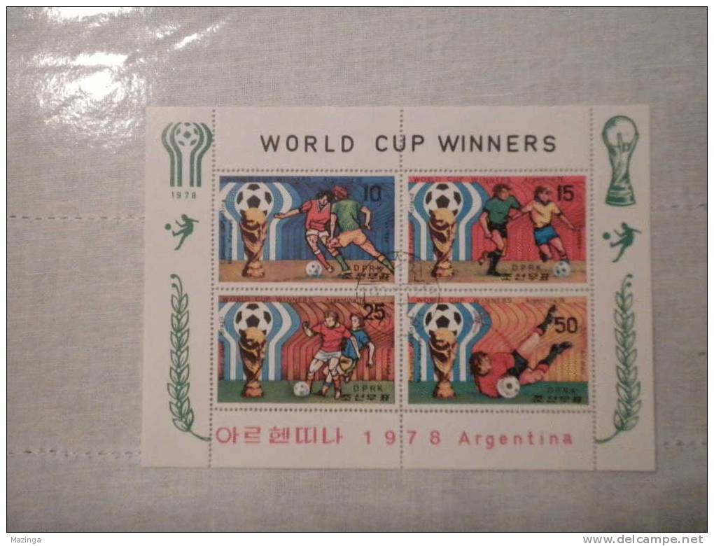 1978 Korea Foglietto Francobolli World Cup Winners Argentina  Nuovo Con Annullo - Corée (...-1945)