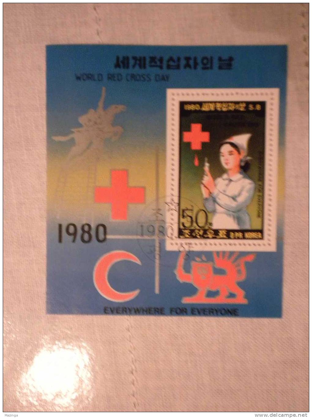 1980  Korea Foglietto Francobolli World Red Cross Day  Nuovo Con Annullo - Korea (...-1945)