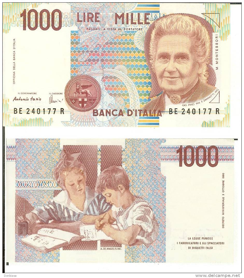 1.000 Lire Montessori 1995 - Lettera E - 1000 Lire
