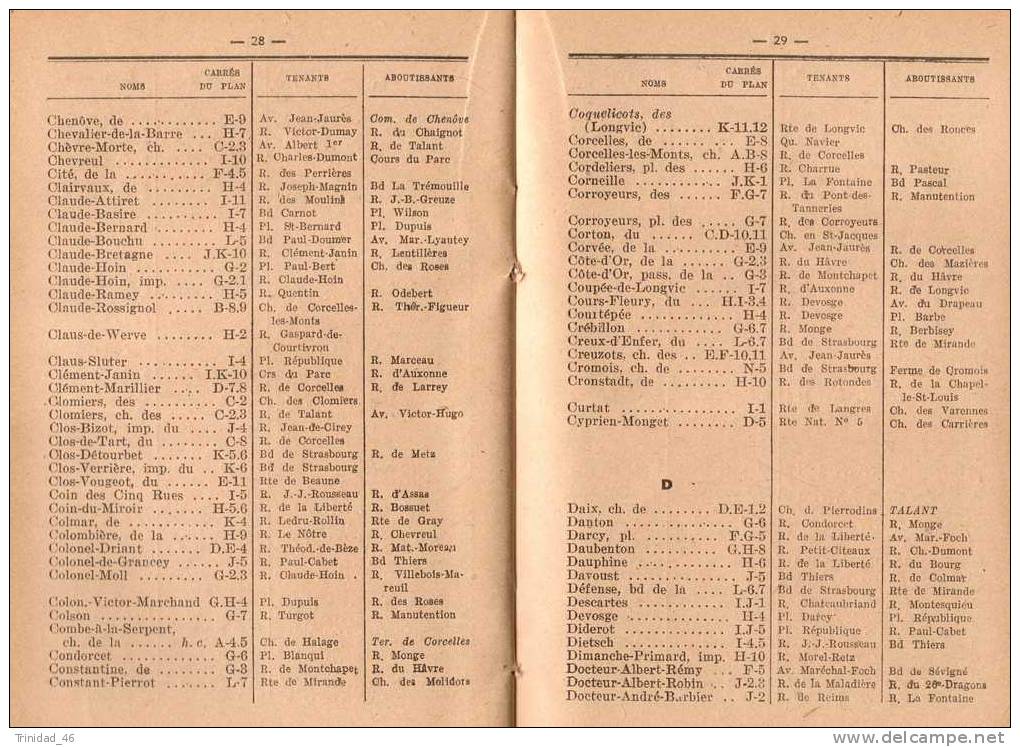 DIJON ( PLAN POL )  RARE GUIDE DES RUES AVEC 2 PLANS  T B E ! ! ! - Autres & Non Classés