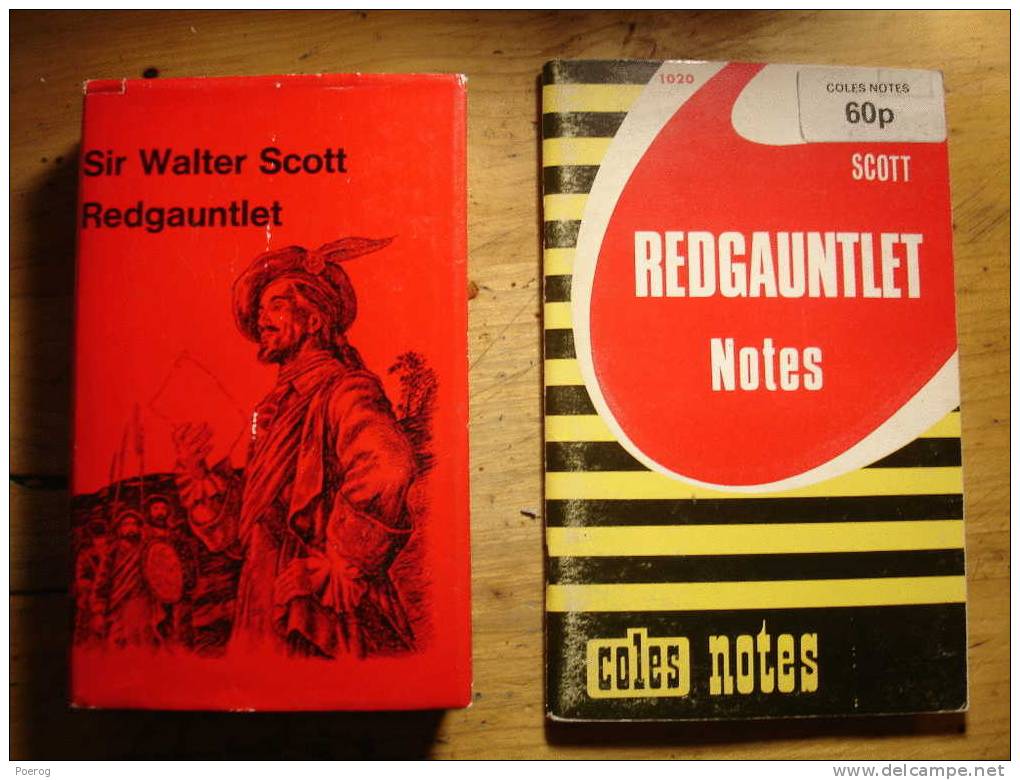 SIR WALTER SCOTT - THE RED GAUNTLET + LIVRE(T) D'ETUDES COLES NOTES - LOT DE 2 LIVRES - Klassiekers