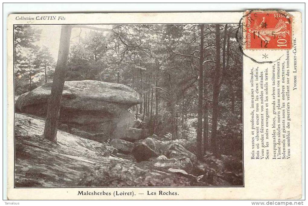 LES ROCHES De MALESHERBES  - CPA écrite En 1912 - 2 Scans - Dolmen & Menhire