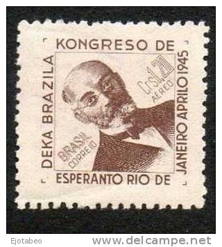 47 Brasil1945 Michel 667Mint-Congreso De Esperanto (Sr. Deka Brazila) TT:Idiomas,Rostros.Lentes.Moñas - Autres & Non Classés