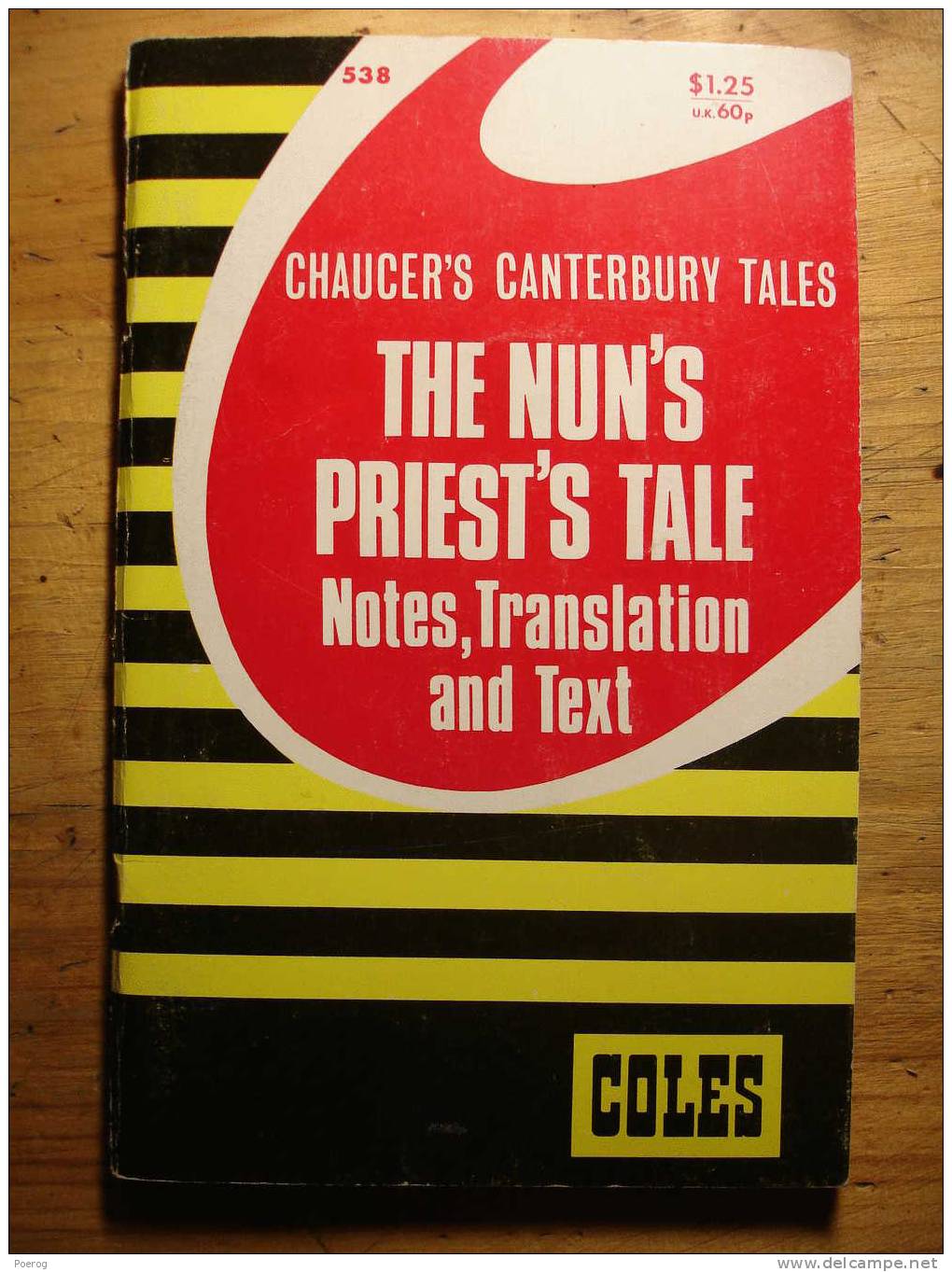 NOTEBOOK - CHAUCER´S CANTERBURY TALES THE NUN´S PRIEST´S TALE - Livre(t) D´ étude En Anglais - COLES NOTES N°538 - Exam/ Study Aids