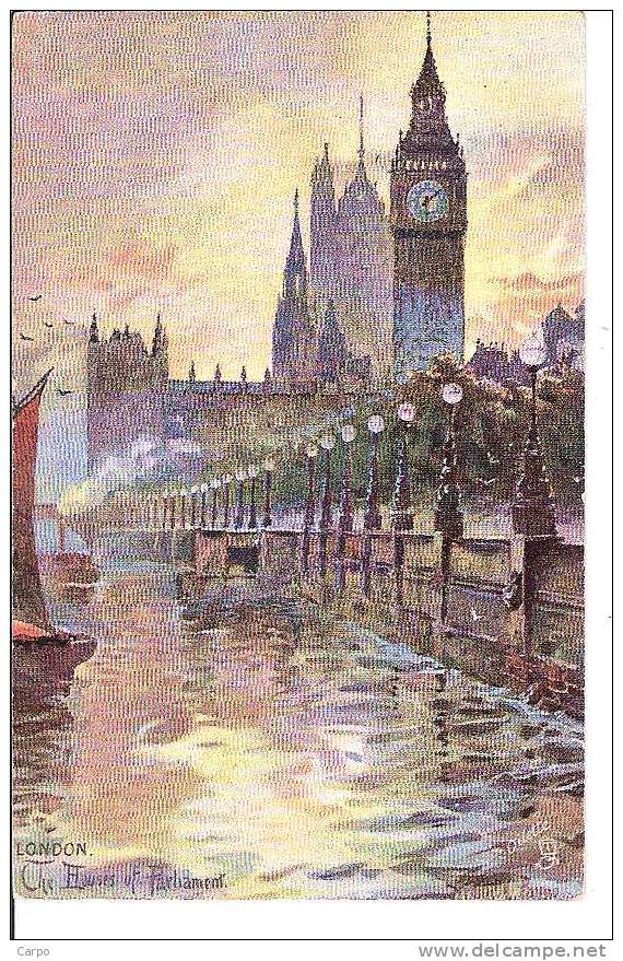 The Houses Of Parliament. London. (Raphael Tuck, Oilette) - Houses Of Parliament