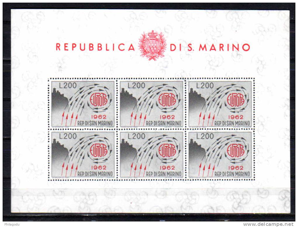 San Marino  1962  Europa  Feuillet De 6 **, - 1962