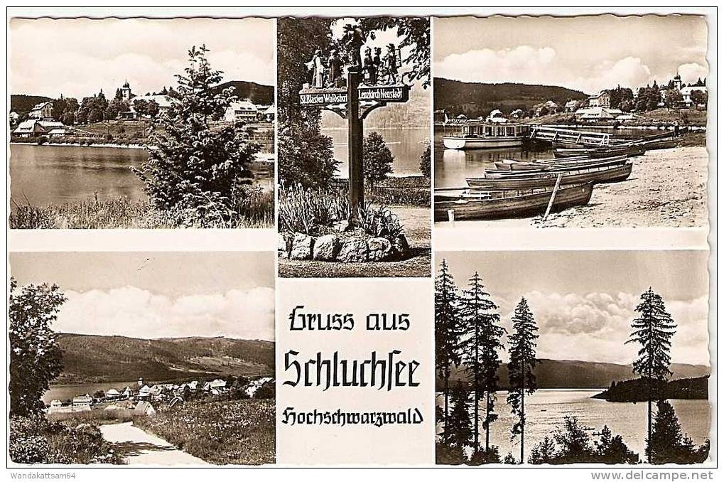 AK 308008 Gruss Aus Schluchsee Hochschwarzwald Mehrbild 5 Bilder 23. 9. 57.--8 (17b) SCHLUCHSEE B Nach Stuttgart Mit - Schluchsee