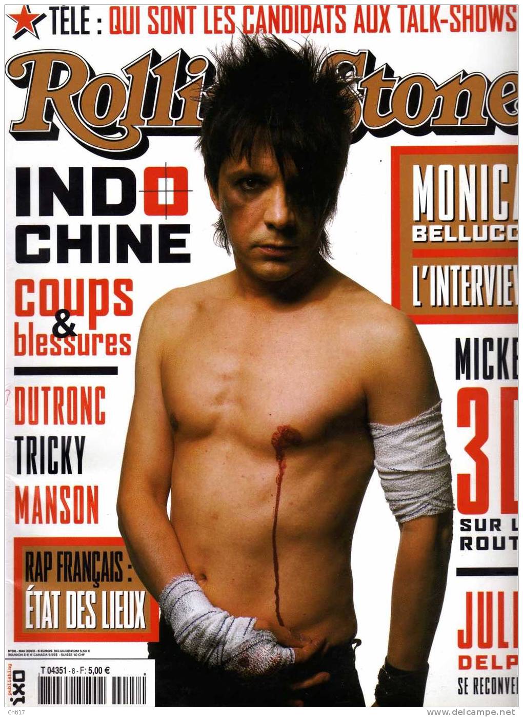 ROLLING STONE  INDOCHINE DUTRONC TRICKY MICKEY 3 D EDIT FRANCE N 8 MAI 2003 - Musica