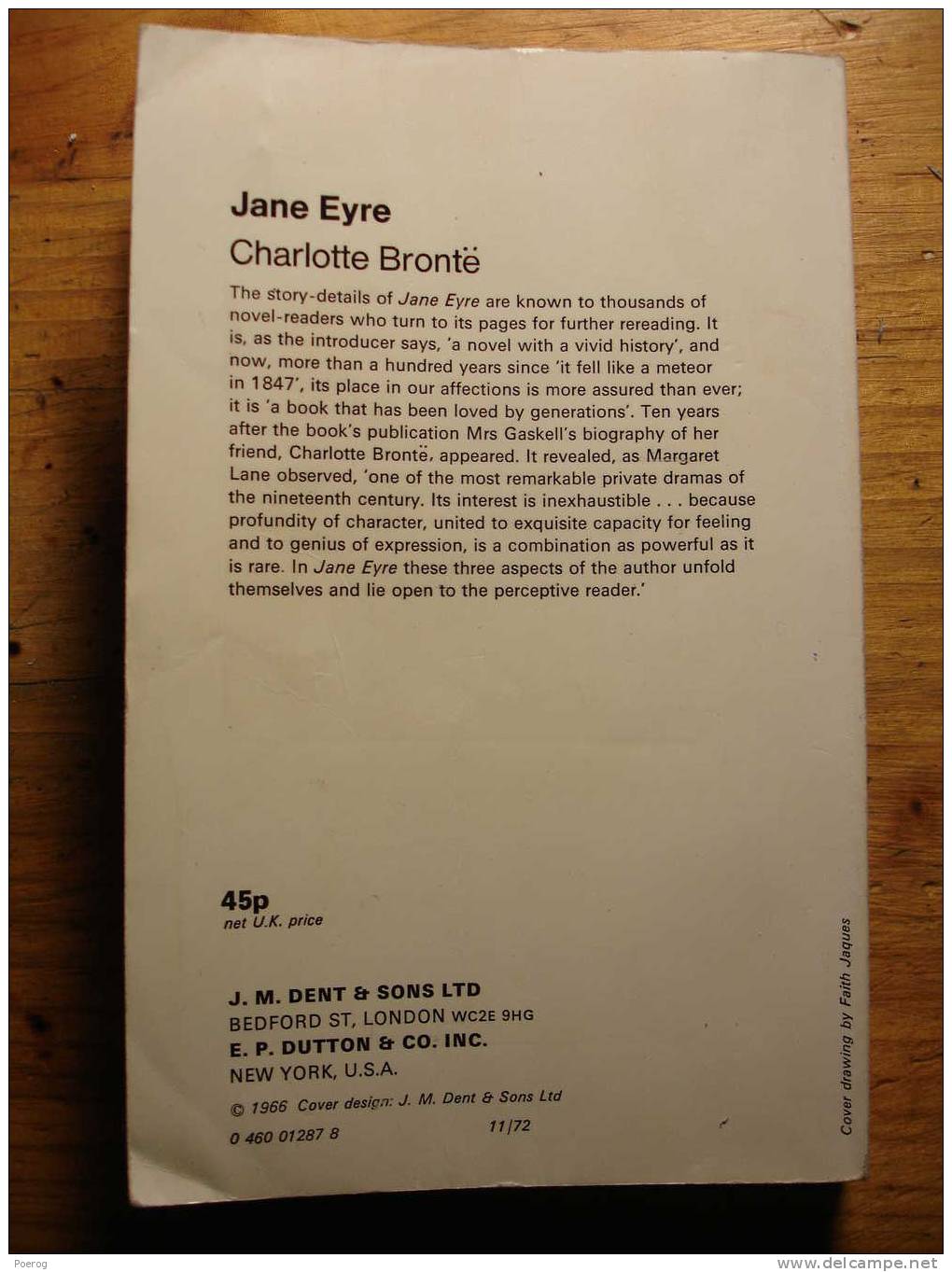 CHARLOTTE BRONTE - JANE EYRE - DENT DUTTON N°1287 - Livre En Anglais - Classiques