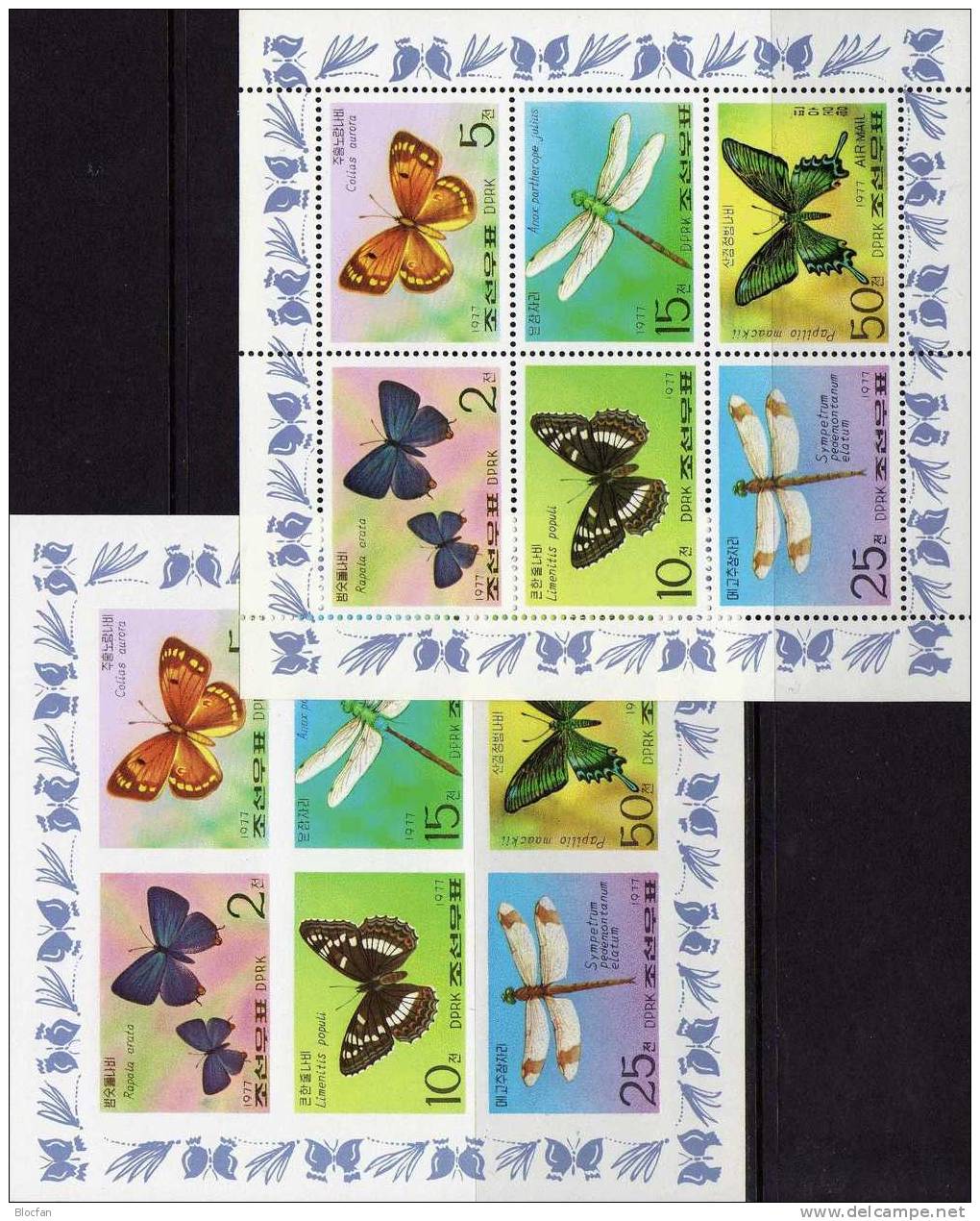 WWF Schmetterlinge 1977 Korea 1653/8 Kleinbogen A+B ** 54&euro; Naturschutz Libellen Papillon Hb M/s Fauna Sheetlets Bf - Corée Du Nord