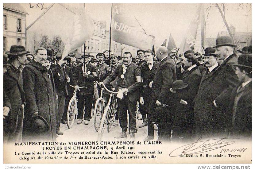 Troyes...Manifestation Des Vignerons ... Le Comité Et Celui De La Rue Kléber.... - Troyes