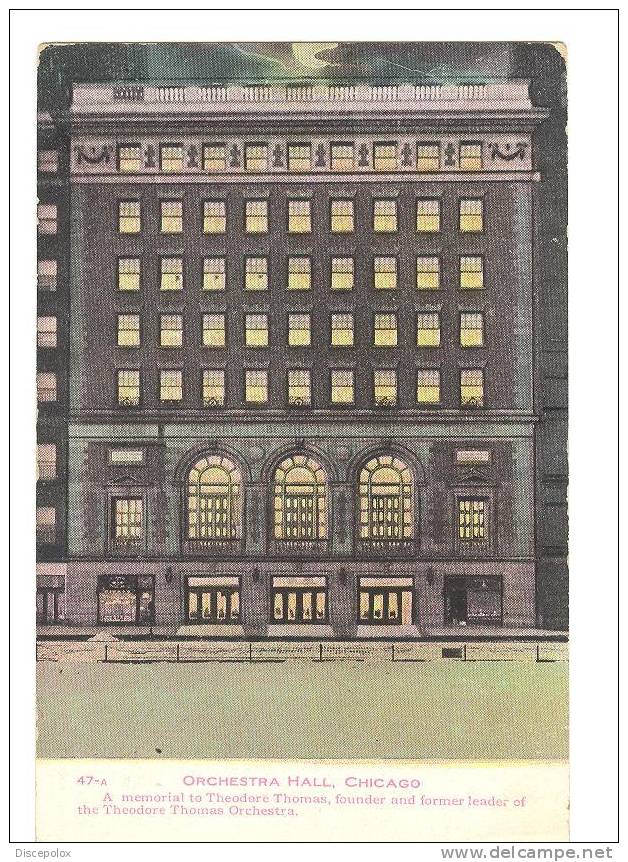 C564 Chicago - Orchestra Hall - Memorial Theodore Thomas - Old Mini Card  / Non Viaggiata - Chicago