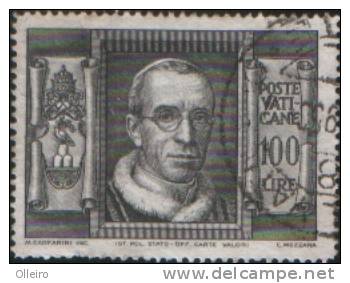 Vaticano Vatican Vatikan 1949 "Basiliche Romane" Da 100L Usato VFU - Oblitérés
