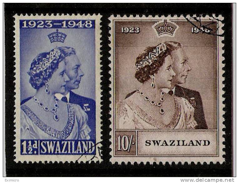 SWAZILAND 1948 SILVER WEDDING SET FINE USED Cat £42 - Swaziland (1968-...)
