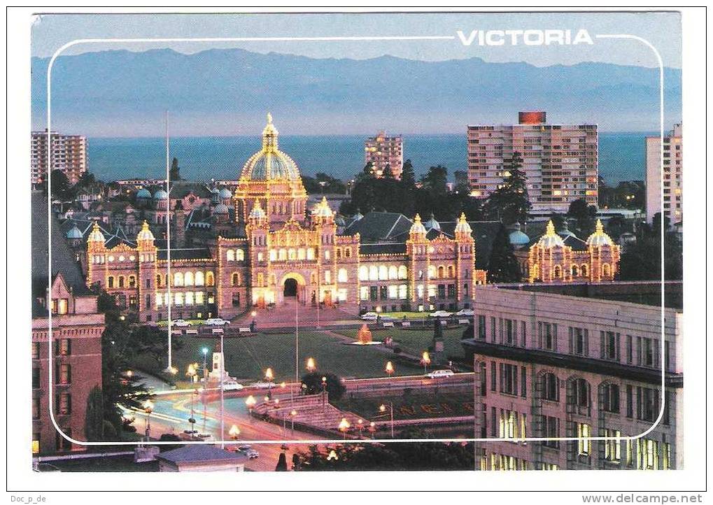 Canada - Kanada - Victoria - Parliament Building At Dusk - Nice Fish Stamp - Victoria