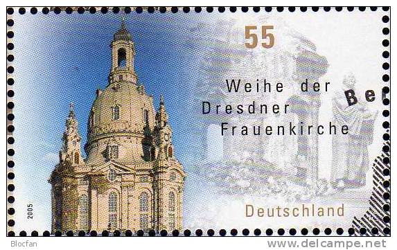 Weihe Der Frauenkirche Dresden 2006 BRD 2491 Plus 10-Kleinbogen SST 11€ Ruine Der Kirche Church Sheetlet Bf Germany - Christianisme