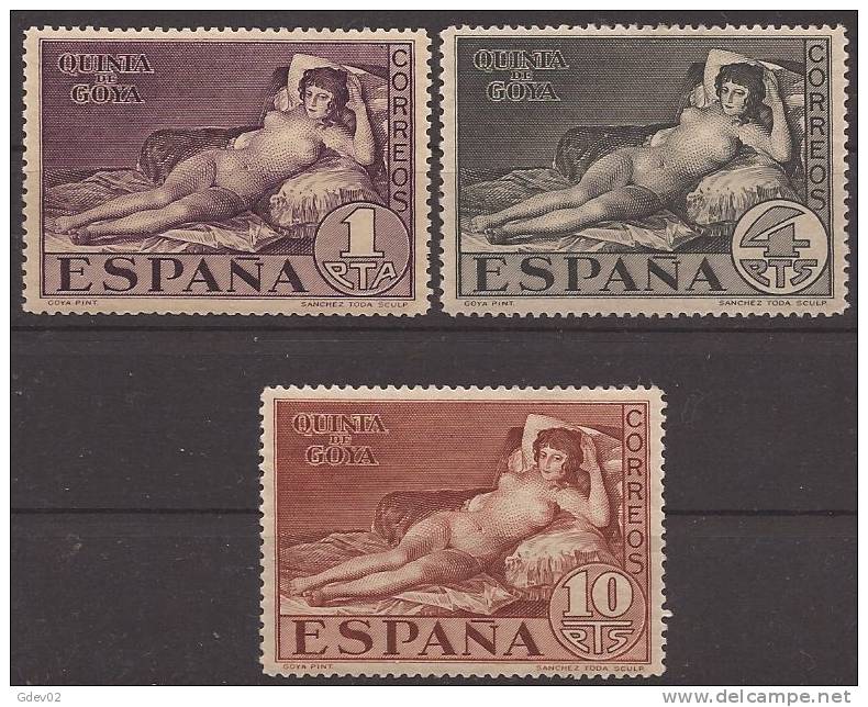 ES513-L1566TPD.España Spain Espagne Pintura. MAJAS DE GOYA 1930 (Ed 513/5**)sin Charnela.LUJO - Desnudos