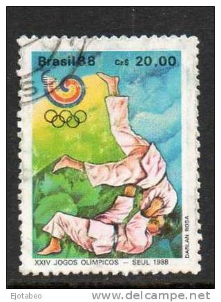 37 Brasil 1988 Yvert 1879 Y M-2258-Usado-Juegos Olímpicos-Seul. Deportes, Judo - Used Stamps