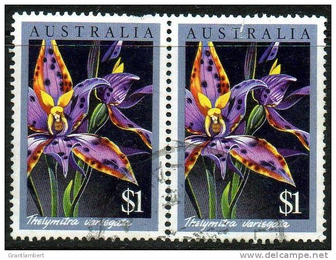 Australia 1986 Orchids $1 Used Pair - Minor Faults - Used Stamps