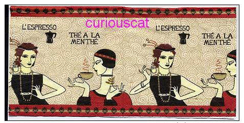 2 SINGLE PAPER HANDKERCHIEF LADY With L ESPRESSO And THE A LA MENTHE PAPIER TASCHENTUCH MOUCHOIRS - Serviettes Papier à Motif