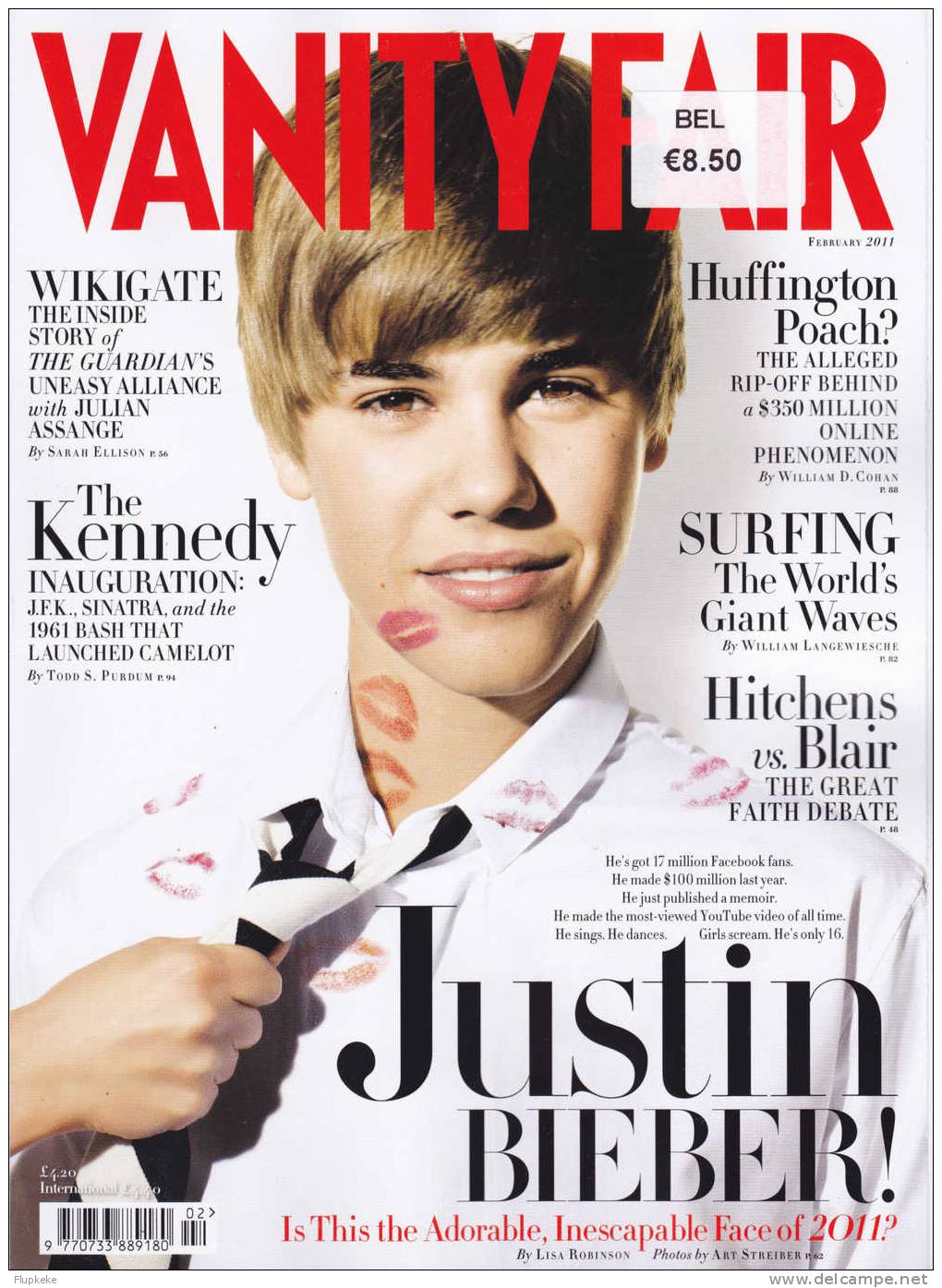 Vanity Fair 606 February 2011 Cover Justin Bieber - Divertissement