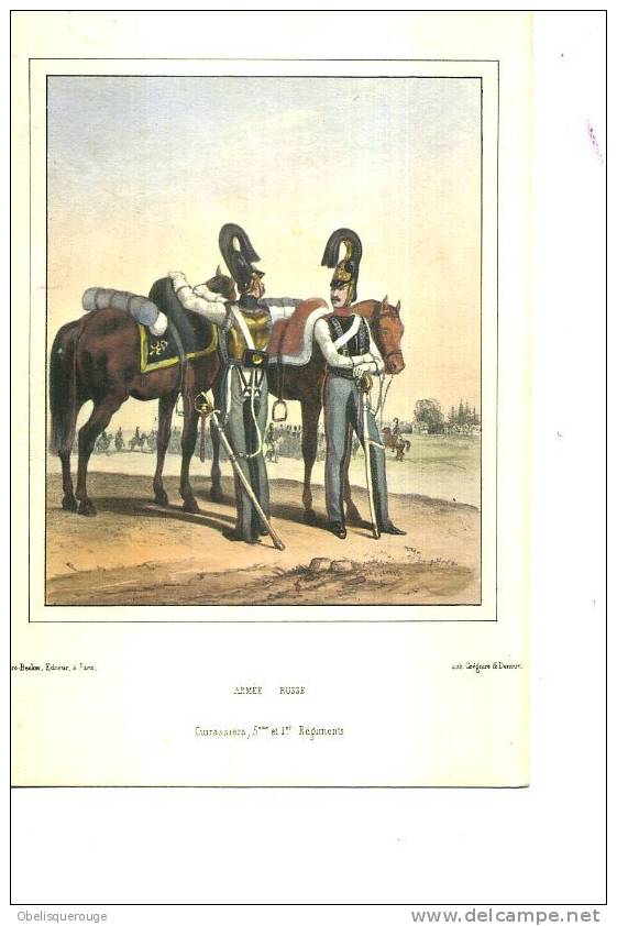 CARTON13CMX19 ARMEE RUSSE  CHEVAL BECKER ED PARIS CUIRASSIERS 5EME REGIMENT - Artis Historia