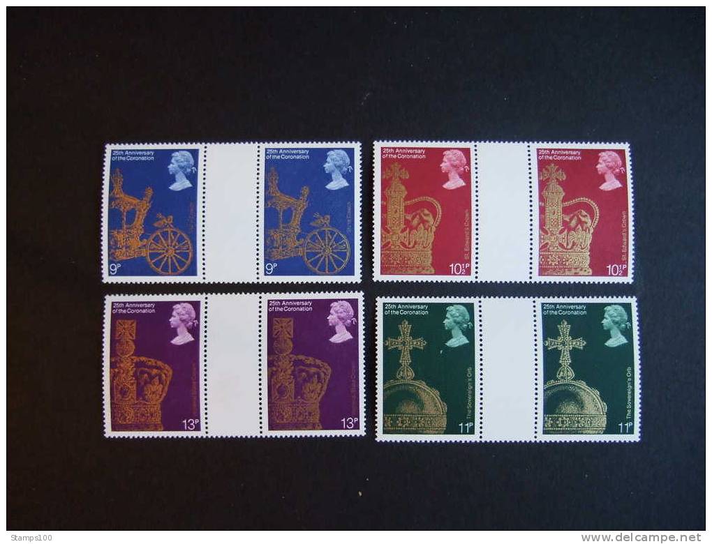 GREAT BRITAIN 1978 CORONATION  GUTTER PAIR  MNH **  MICHEL 765/68    (053308-150) - Ungebraucht