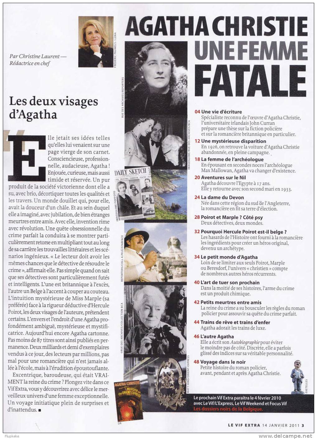 Le Vif L´Express Extra 1 Janvier 2011 Agatha Christie Une Femme Fatale - Agatha Christie