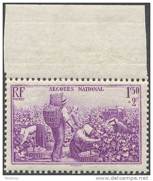 FRANCE 1940 - Yv. 468 ** Bdf  Cote= 4,80 EUR - Au Profit Du Secours National. Vendanges ..Réf.FRA16043 - Nuovi