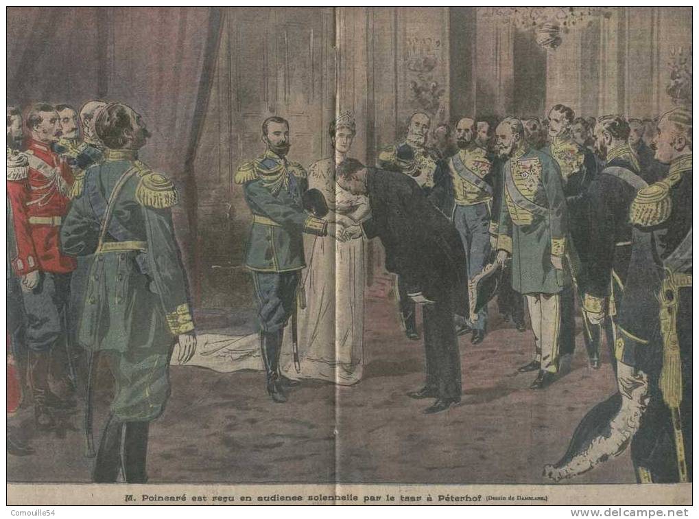 LE PELERIN N° 1859 DE 1912. M. POINCARE RECU PAR LE STAR A PETERHOF. CARICATURE MONTAGNE ET GUIDES. - 1900 - 1949