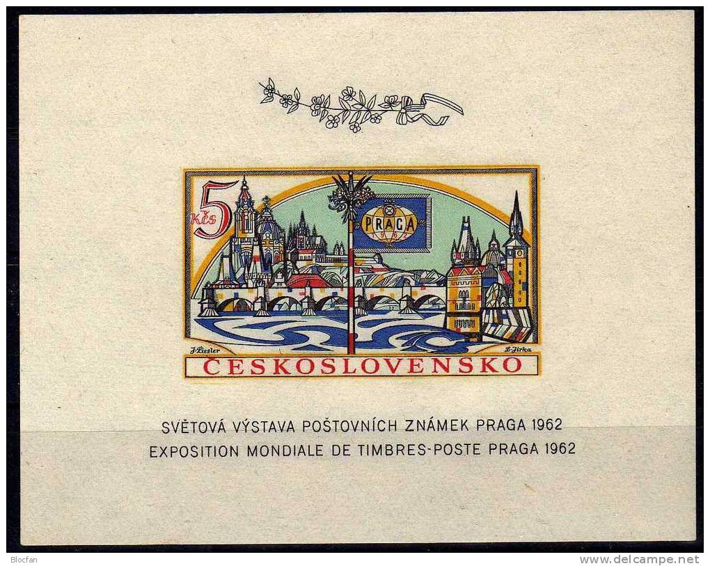 Moldau-Brücke Prag 1982 CSSR Block 18 B ** 75€ Weltausstellung PRAGA Bloque Hb M/s Philatelic Sheet Fbf Tschechoslowakei - Unused Stamps