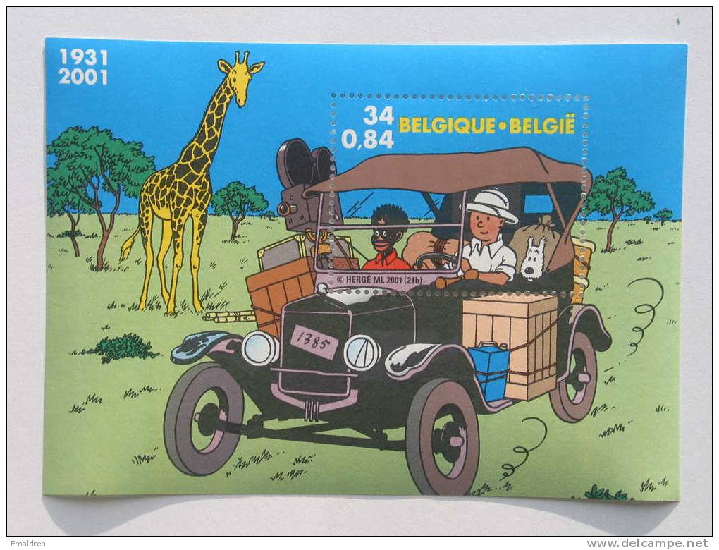 Belgique - België: Tintin Au Congo - Kuifje In Afrika. BL. N° 93. - Stripsverhalen