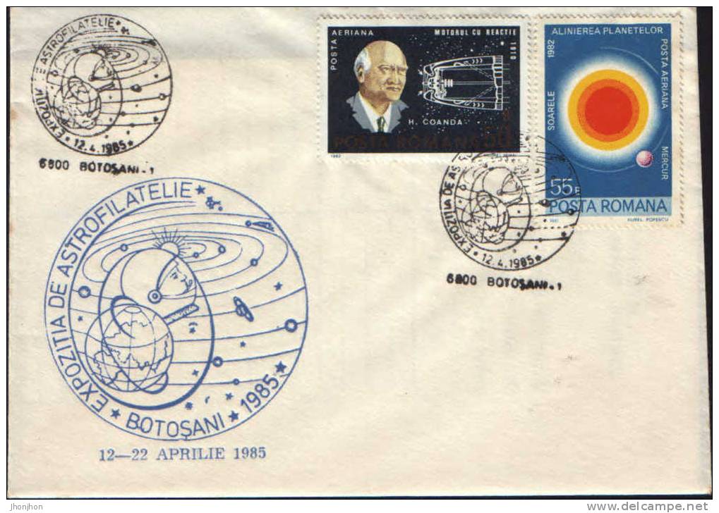 Romania -Envelope Occasionally 1985- Exhibition Astrophilately - Astronomie