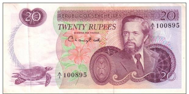 SEYCHELLES 20 RUPEES 1977 SEE SCAN - Seychelles