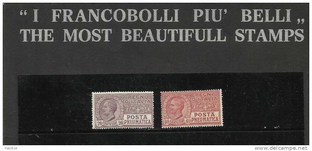 ITALIA REGNO ITALY KINGDOM 1927 1928 PNEUMATICA V.E.III SERIE COMPLETA MNH - Poste Pneumatique