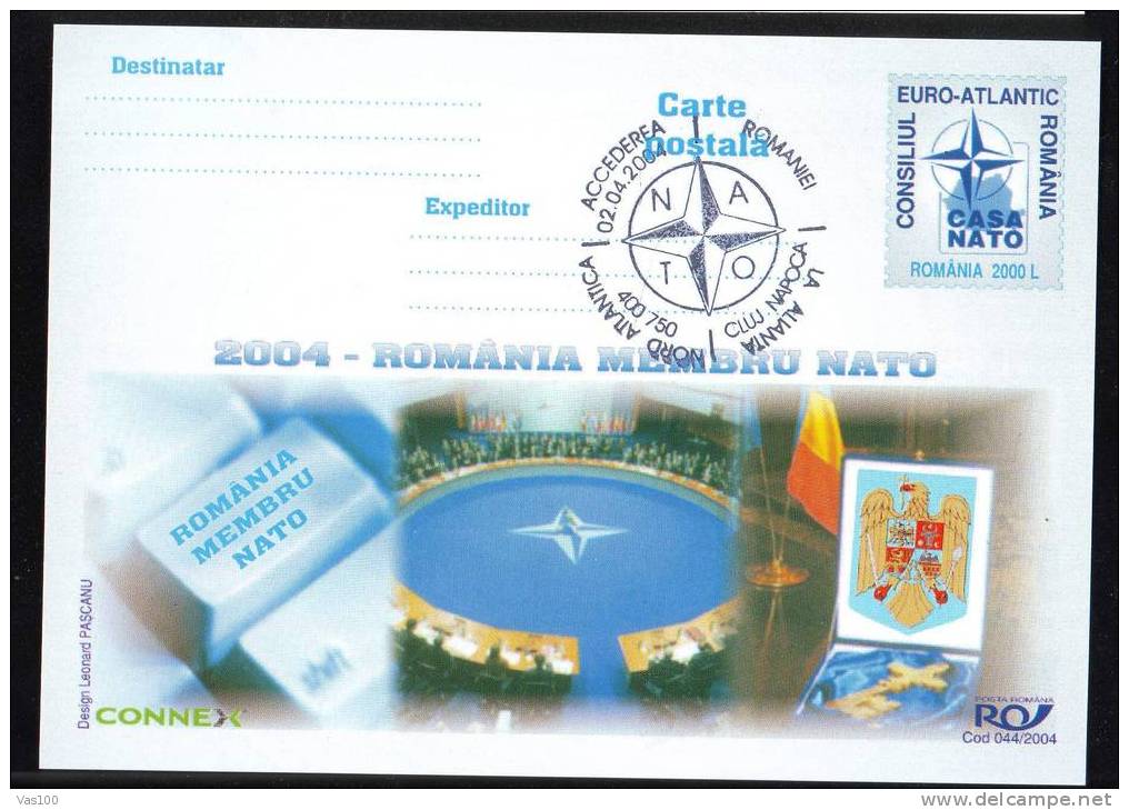 Romania Member Ot The NATO,2004 POSTMARK ON POSTCARD EDITION DE LUXE!!. - NATO